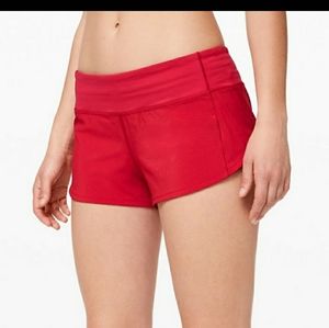 Lululemon Flamenco Red Speed Shorts